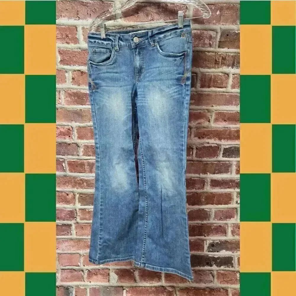 Vintage‎ Y2K Limited Too Flare Jeans Girls Size 10 Blue 5 Pocket Super Hip
